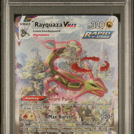 PSA10 2021 POKEMON SWORD & SHIELD EVOLVING SKIES #218 FA/RAYQUAZA VMAX EVOLVING SKIES-SECRET