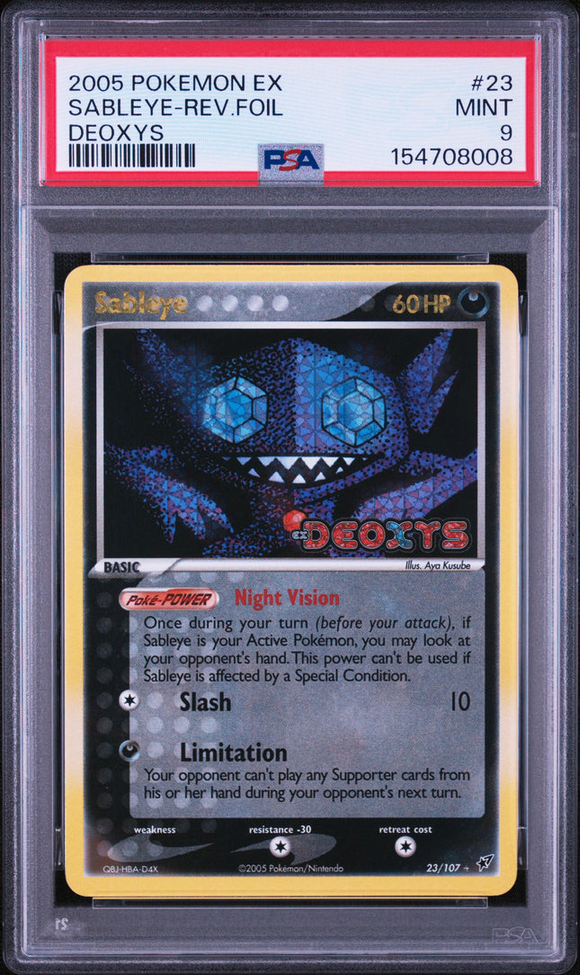 PSA 9 2005 POKEMON EX DEOXYS #23 SABLEYE-REV.FOIL DEOXYS POP 86 NEW CERT