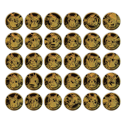 Simplified Chinese Pokemon 30th Celebration Badge Coin Rare Gold Pikachu