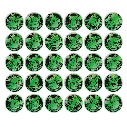 Simplified Chinese Pokemon 30th Celebration Badge Coin Green Pikachu