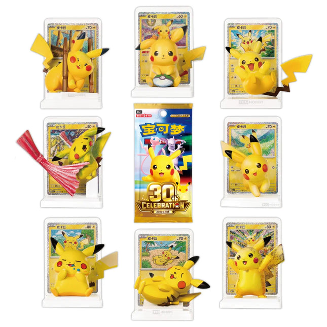 Simplified Chinese Pokemon 30th Celebration Dream Painting Pikachu Figure Set 