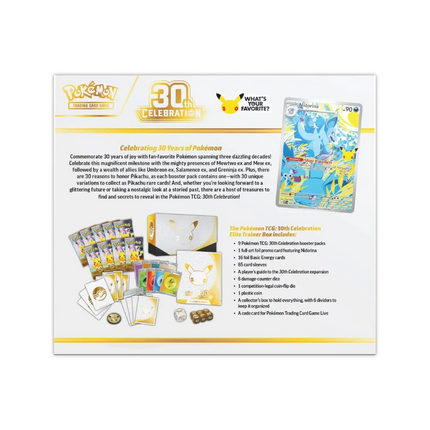 Pokemon Mega Evolution 30th Celebration Elite Trainer Box ETB backside