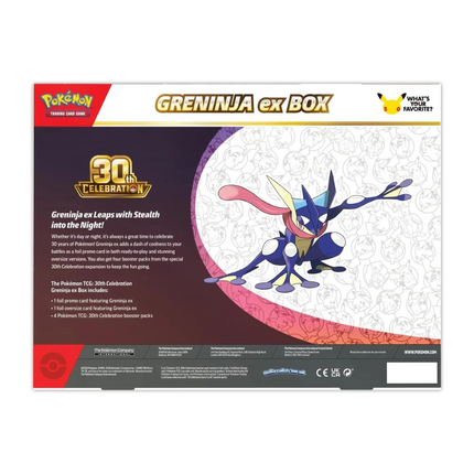 [English] Pokemon Mega Evolution 30th Celebration Greninja Ex Box content