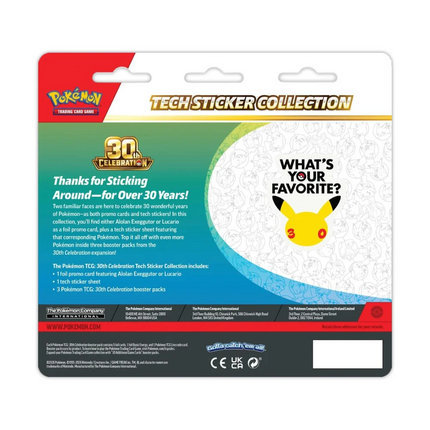 Pokemon Mega Evolution 30th Celebration Tech Sticker Collection back side - Alolan Exeggutor