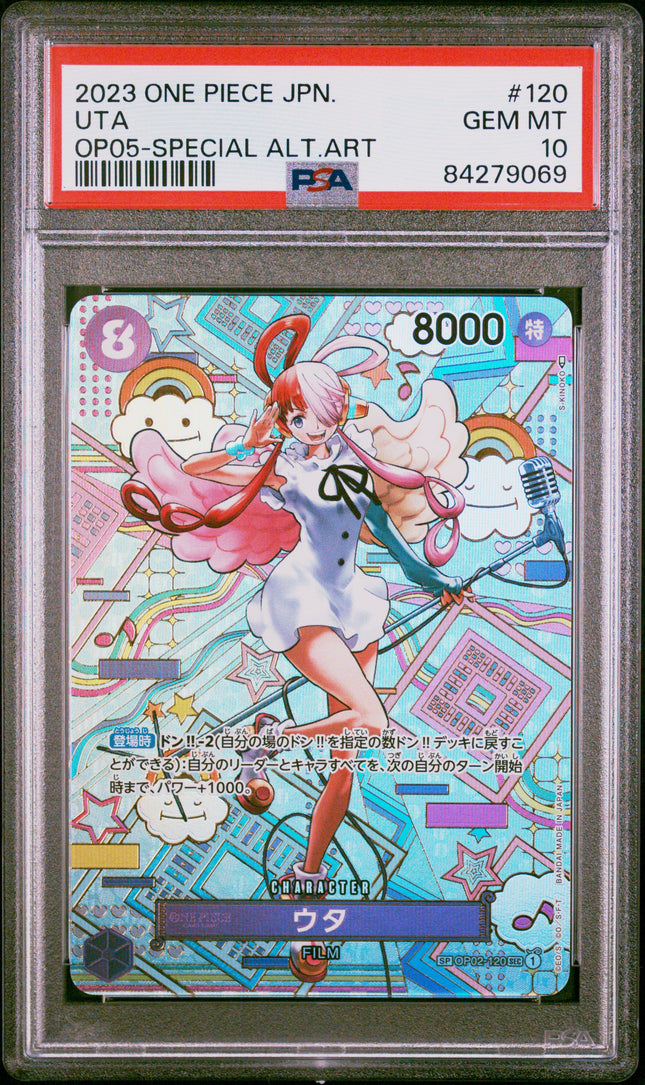 PSA 10 2023 ONE PIECE JAPANESE OP05-AWAKENING OF THE NEW ERA #120 UTA SPECIAL ALTERNATE ART
