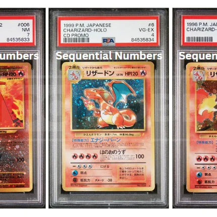 Shop PSA Charizard 006 Pokemon Japanese 1996/1999/2000 Sequential Numbers Set TCGHOBBY Shop PSA Charizard 006 Pokemon Japanese 1996/1999/2000 Sequential Numbers Set TCGHOBBY