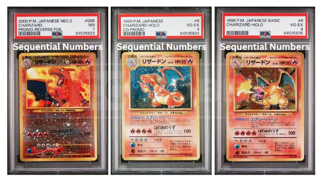 Shop PSA Charizard 006 Pokemon Japanese 1996/1999/2000 Sequential Numbers Set TCGHOBBY Shop PSA Charizard 006 Pokemon Japanese 1996/1999/2000 Sequential Numbers Set TCGHOBBY