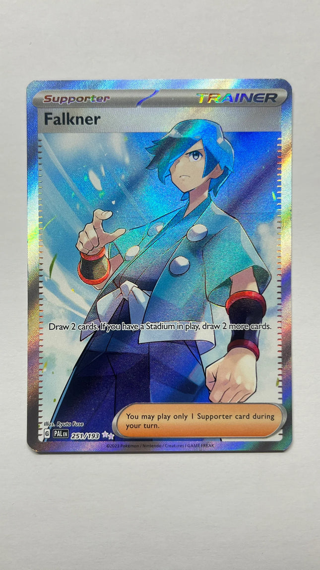 falkner pokemon card (PE), Toys & Collectibles, Trading Cards, Raw Singles on Carousell draw 2 more cards.You may play only 1 Supporter card during your turn. Falkner 251/193 - Holofoil SV02