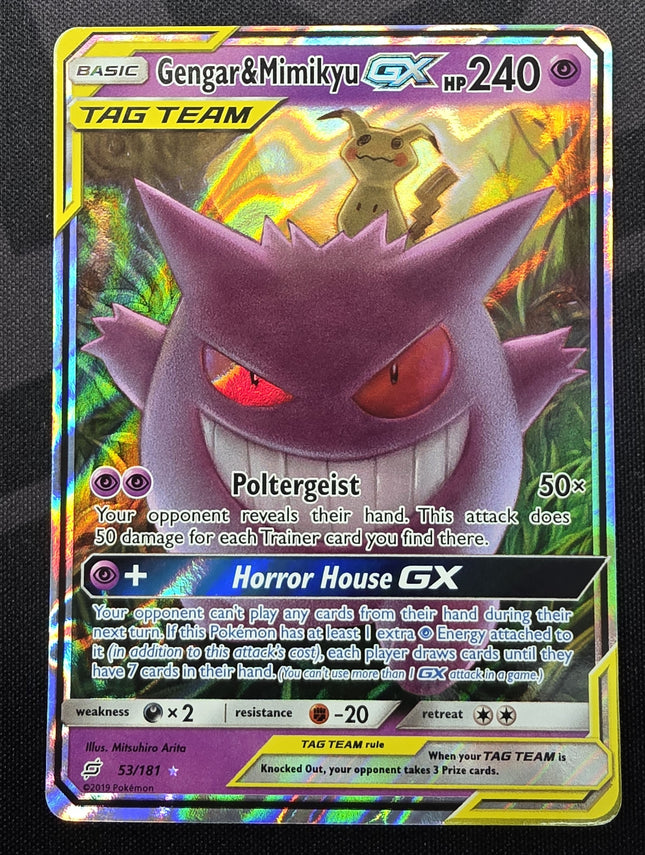 [English] Gengar & Mimikyu GX - 53/181 - Ultra Rare Pokemon Team Up
