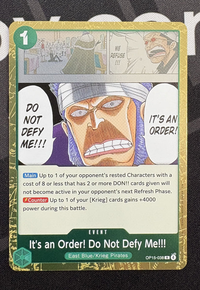 [English] One Piece Card Game  It's an Order! Do Not Defy Me!!!  OP15-038 R