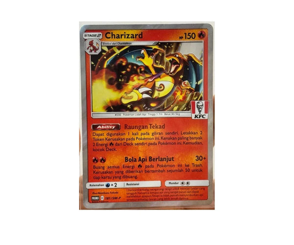 kfc pokemon cards [Indonesian] Charizard KFC Promo Card 181/S-P Holo Foil Pokemon Indonesia  Exclusive