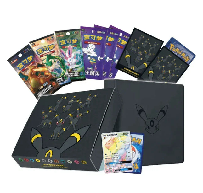 Simplified Chinese Pokemon Umbreon Eevee GX Gift Box TCGHOBBY Simplified Chinese Pokemon Umbreon Eevee GX Gift Box TCGHOBBY