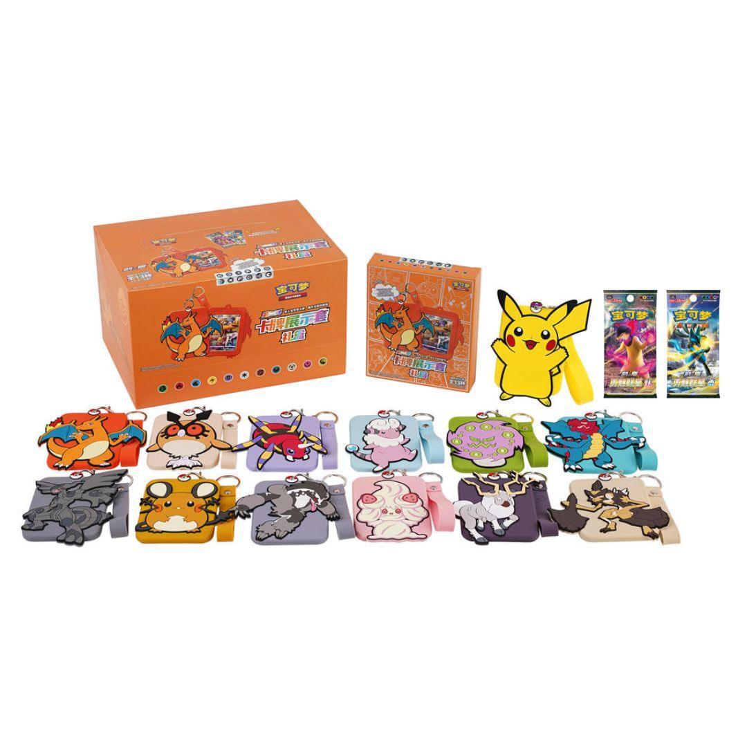 charizard box with card display and sleeves Pokemon Set Gift PVC materials charizard box with card display