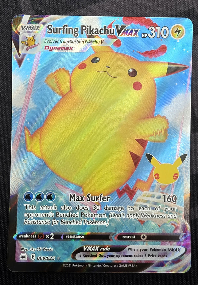 [English]  Celebrations Surfing Pikachu VMax 009/025 UR