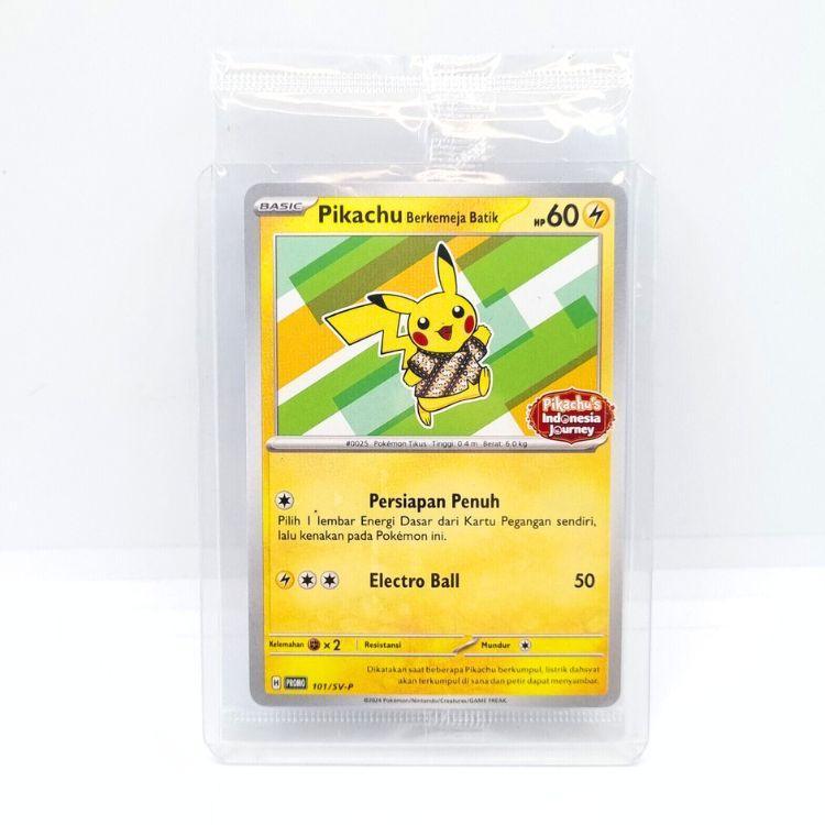 indonesian pokemon cards Pikachu With Worlds Stamp Will be Distributed in Indonesia, Taiwan-Hong Kong, and Thailand! Encased in a durable acrylic holder to highlight the vibrant artwork of this fan Pikachu (009/SM-P Indonesian Promo) -
