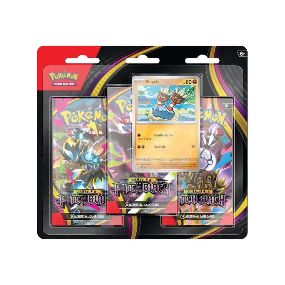 blister pack pokemon cards Shop Mega Evolution Pitch Black ME05 3-Pack – TCGHOBBY [S9] Size:27