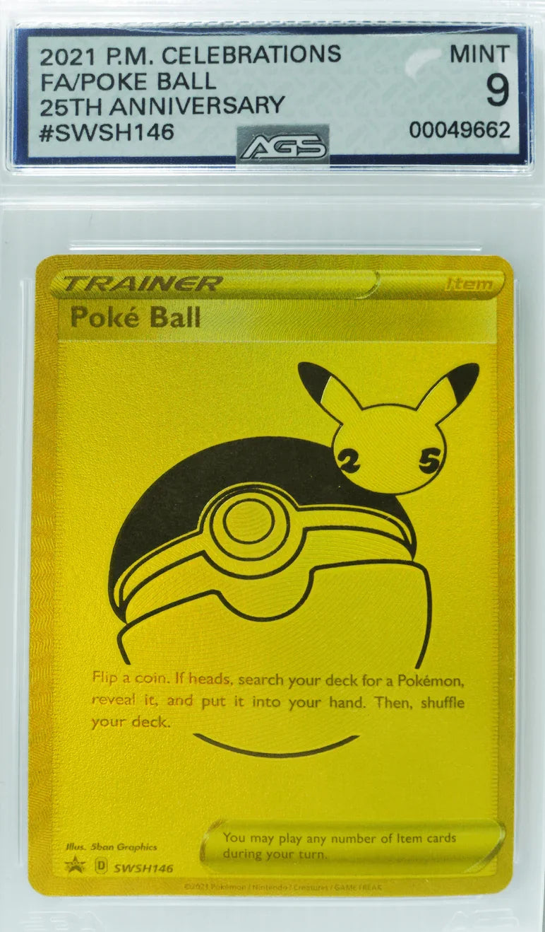 2021 PM CELEBRATIONS TRAINER POKEBALL 25th Anniversary GOLD AGS-MINT 9 TCGHOBBY 2021 PM CELEBRATIONS TRAINER POKEBALL 25th Anniversary GOLD AGS-MINT 9 TCGHOBBY
